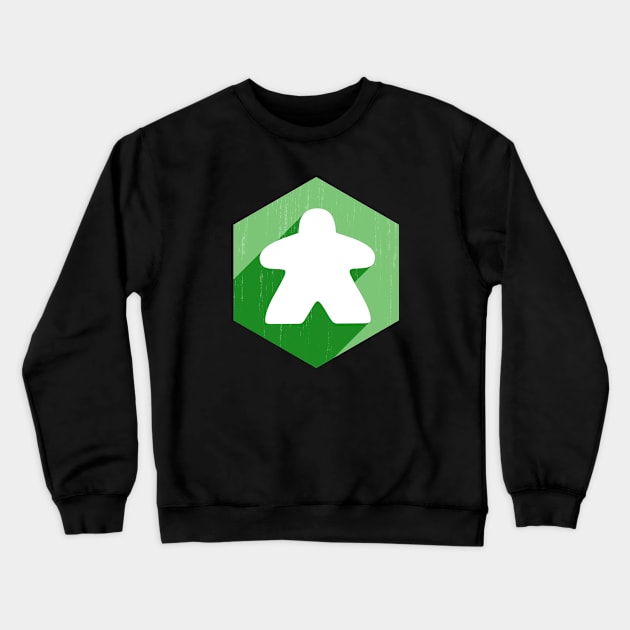 Hexagon Meeple Green Crewneck Sweatshirt by east coast meeple